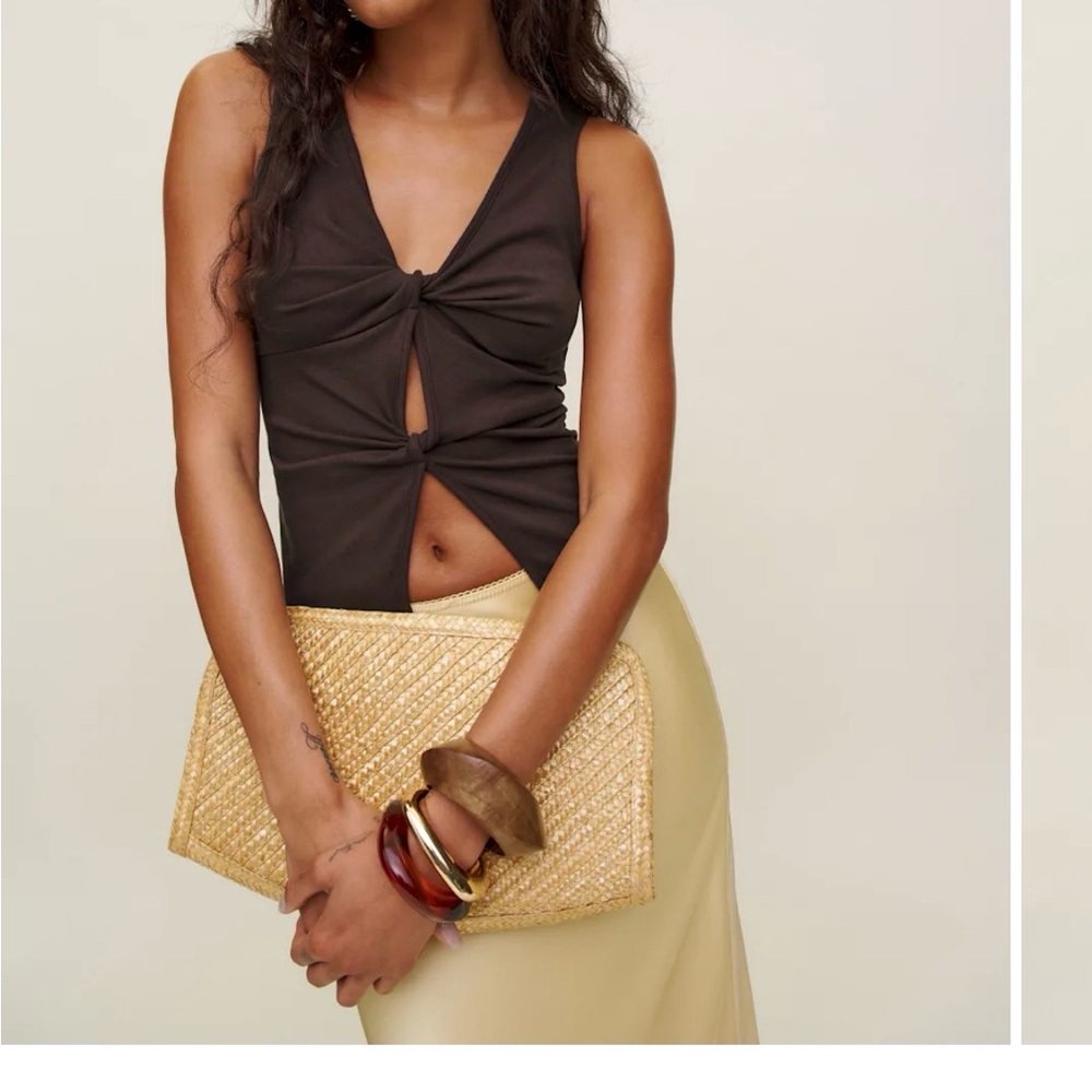 Reformation Tefi Knit Top in Mole